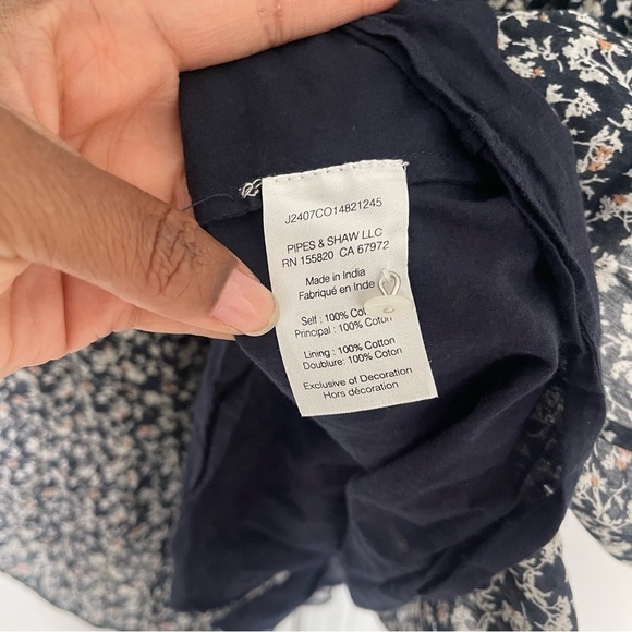 Veronica Beard Katari Floral Cotton Minidress Navy Multi - Picture 9 of 10